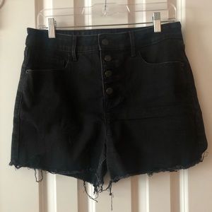 Old Navy Black High-rise Button Fly Shorts 3” inseam